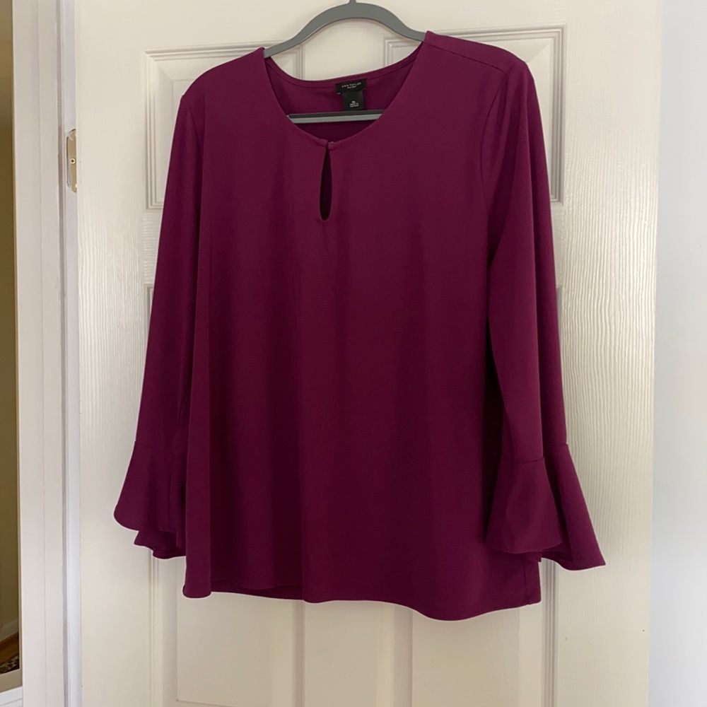 Bell sleeve keyhole blouse